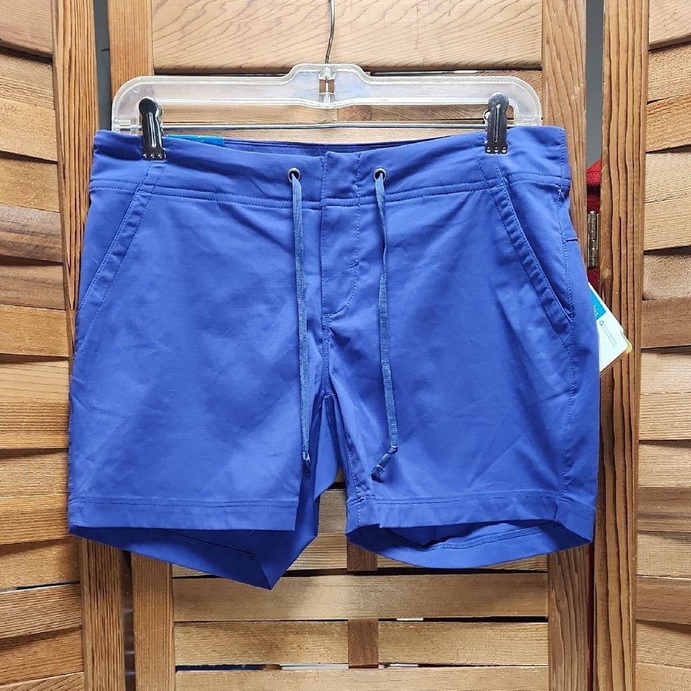 Columbia Anytime Casual 5” Inseam Shorts Women 6 Nylon Hiking Purple Royal Blue